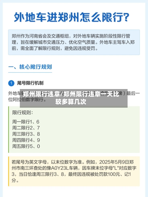 郑州限行违章/郑州限行违章一天比较多算几次